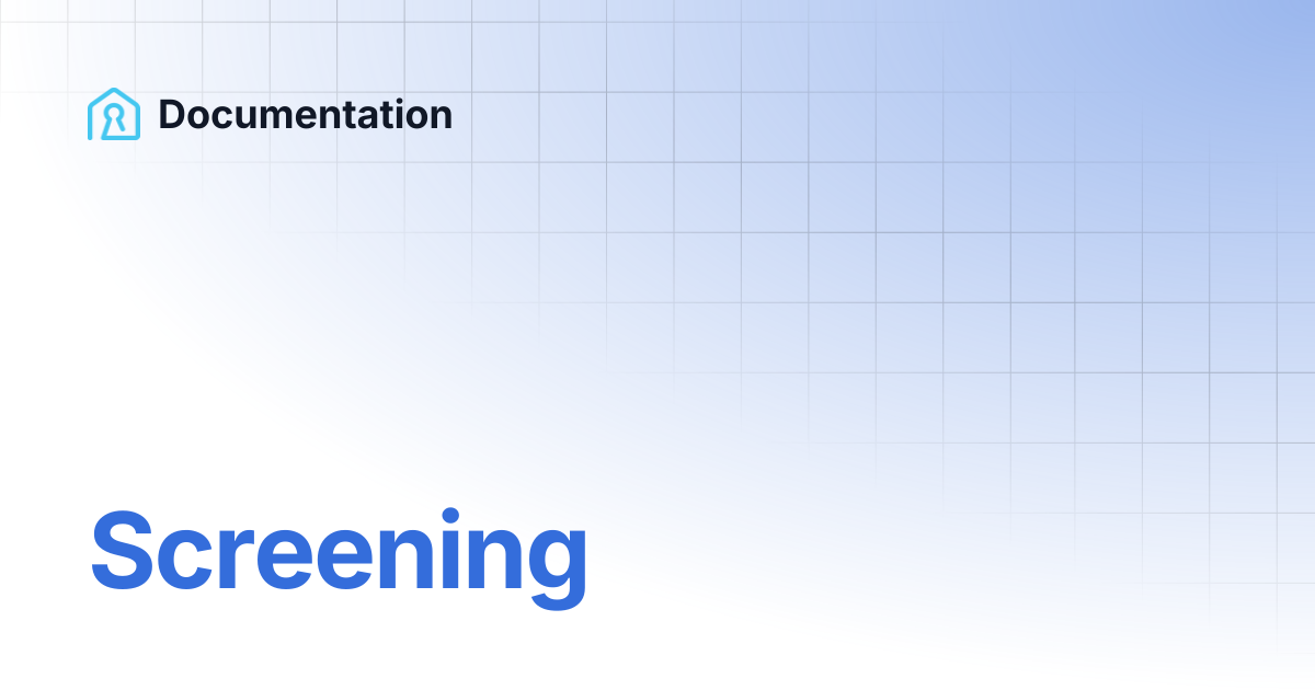 Screening | Documentation